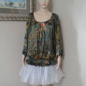 Cato Woman Beautiful Olive Peasant Size 18/20W